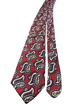 Colours by Alexander Julian Silk Tie Red Paisley Pattern USA Mens Fashion Access